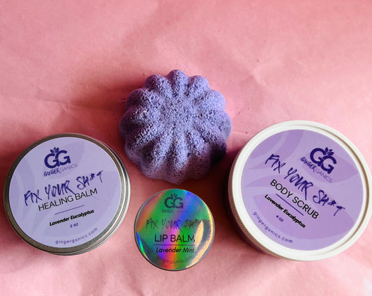 Fix Your Sh*t Healing Balm + Lip Balm + Body Scrub Bundle
