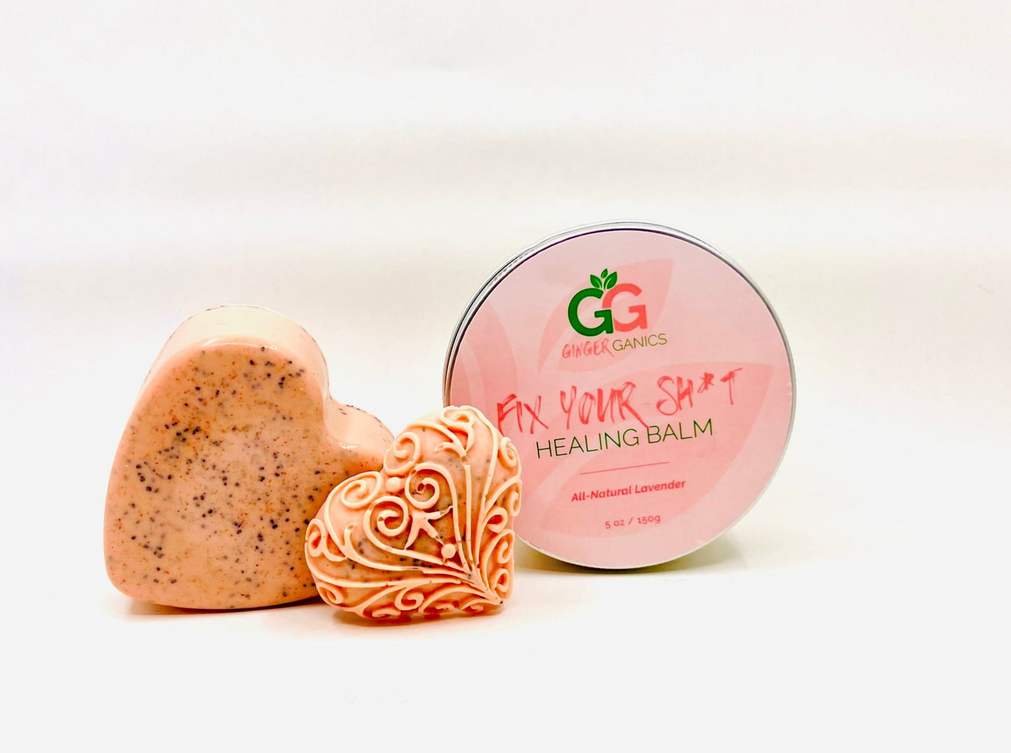 Strawberry Poppyseed Pink Heart Soap and Fix Your Sh*t Healing Balm
